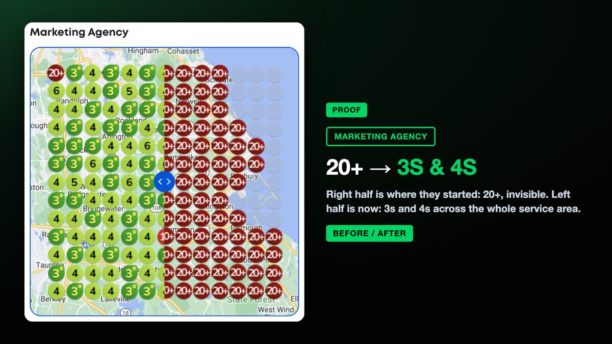 Marketing agency map-pack heatmap