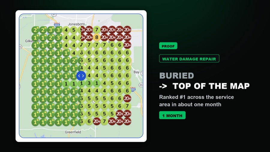 Contractor money-keyword Google Maps heatmap improvement