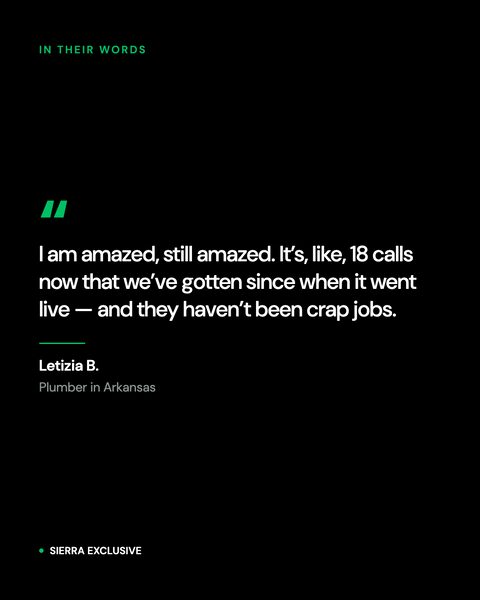 Client review: Letizia B., plumber, Arkansas