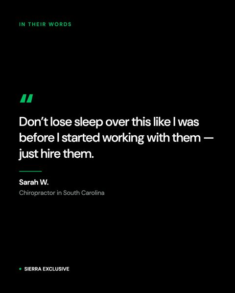Client review: Sarah W., chiropractor, South Carolina