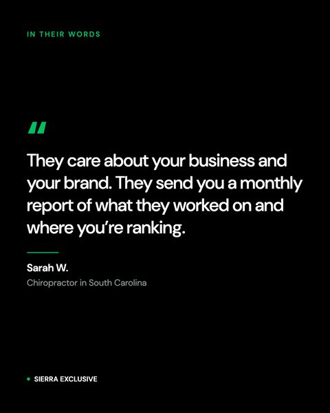 Client review: Sarah W., chiropractor, South Carolina