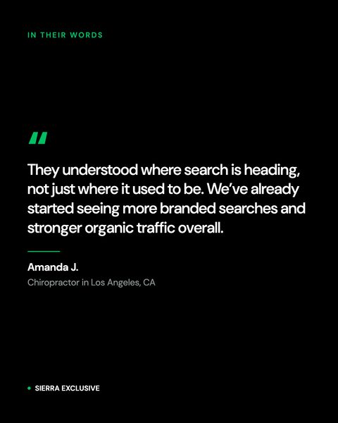 Client review: Amanda J., chiropractor, Los Angeles CA