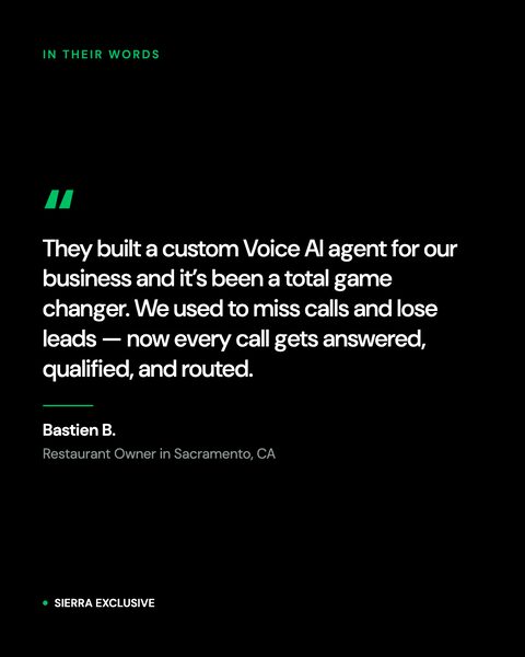 Client review: Bastien B., restaurant owner, Sacramento CA