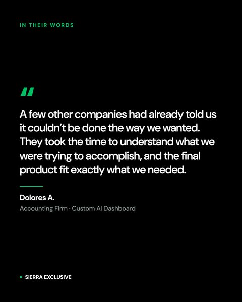 Client review: Dolores A., accounting firm