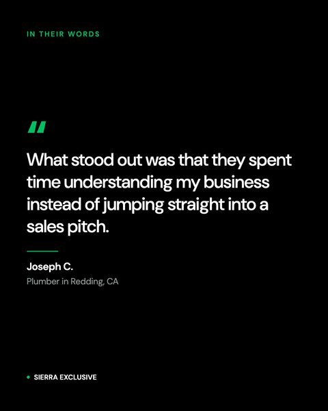 Client review: Joseph C., plumber, Redding CA