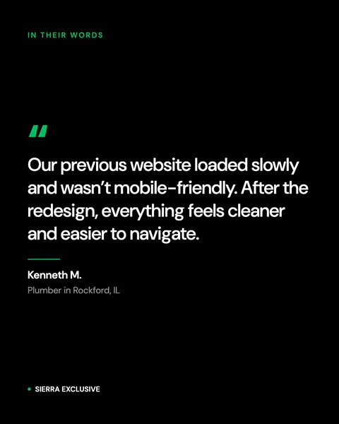 Client review: Kenneth M., plumber, Rockford IL