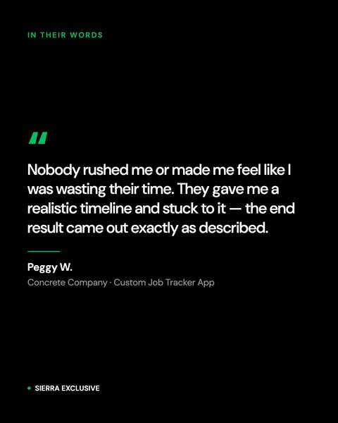 Client review: Peggy W., concrete company