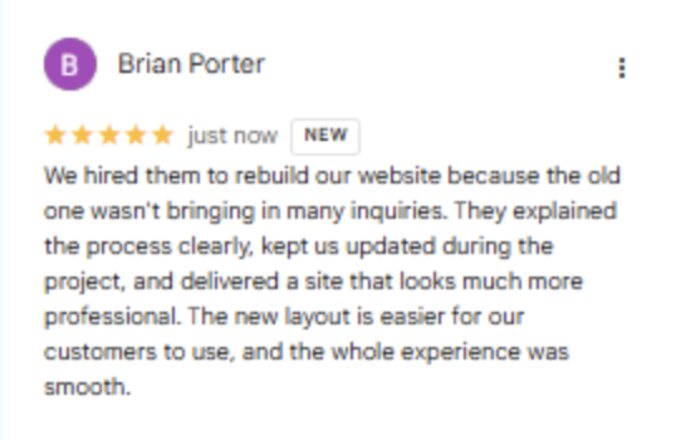 5-star review screenshot