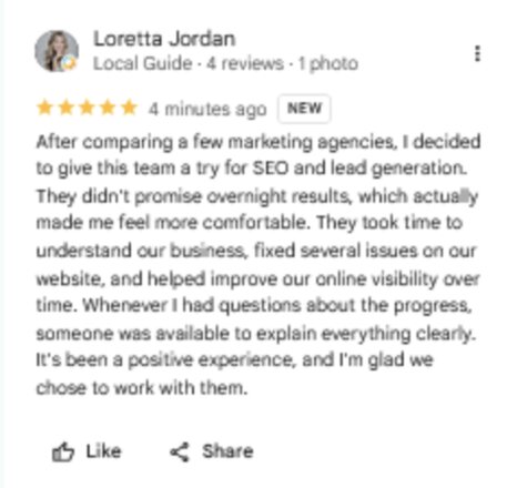 5-star review screenshot