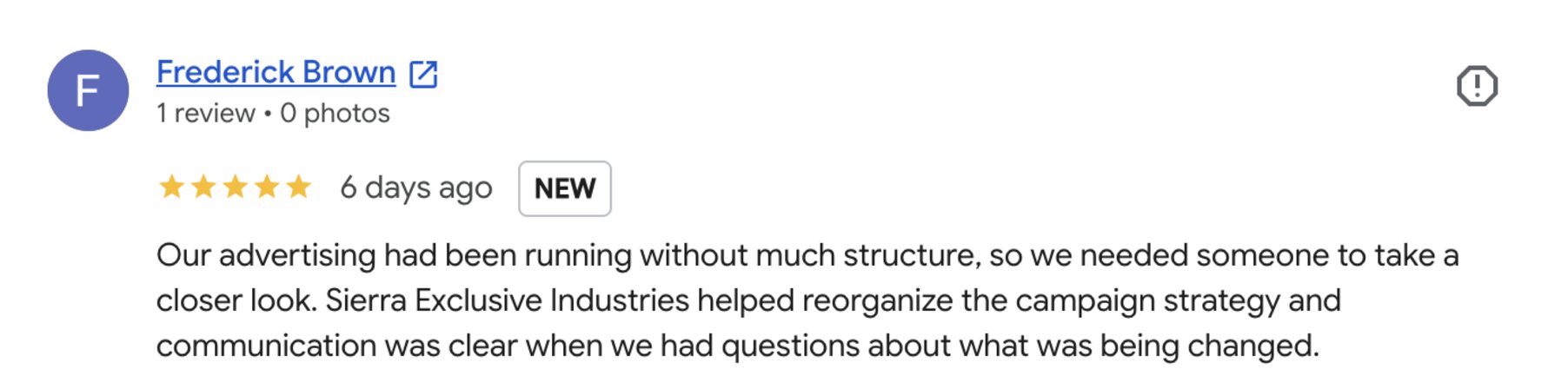 5-star review screenshot