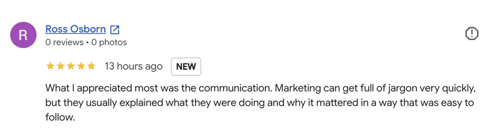 5-star review screenshot